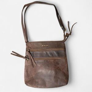 Estalon Brown Leather Crossbody Bag
